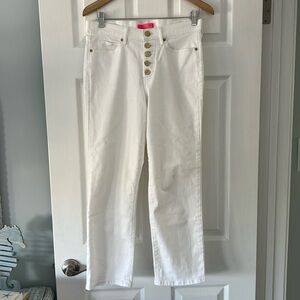 Lilly Pulitzer white jeans.